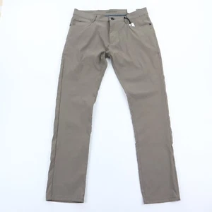 Kenneth Cole Tech Pantalone Uomo 34x30 Marrone Elasticizzato Idrorepellente Nuovo con etichette NUOVO - Foto 1 di 11