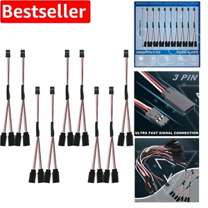 Innovative JST Male to Female 3-Pin Servo Extensions - 9 Pieces | Durable PVC - Picture 1 of 8