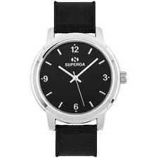 Mens Wristwatch SUPERGA STC002 Silicone Black Canvas Sub 30mt NEW