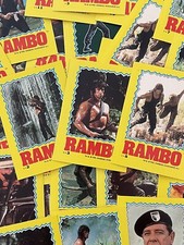 1985 TOPPS RAMBO FIRST BLOOD PART II COMPLETE TRADING CARD STICKER SetCase Fresh