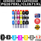 12X Generic Ink Pgi 670Xl Cli 671Xl For Canon Pixma Mg7760 Mg7765 Ts8060 Ts9060