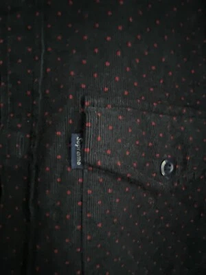 Supreme FW13 Polka Dot Cord Quilted Shirt Navy/red  Large  - Image 1 of 3