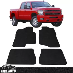 Se adapta a los tapetes Chevy Silverado Sierra Tahoe Yukón 4 piezas sedán de nailon negro - Imagen 1 de 8