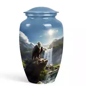 Beautiful Eagle Blue Cremation Urn for Human Ashes, Adult Urns Funeral Urns - Picture 1 of 9
