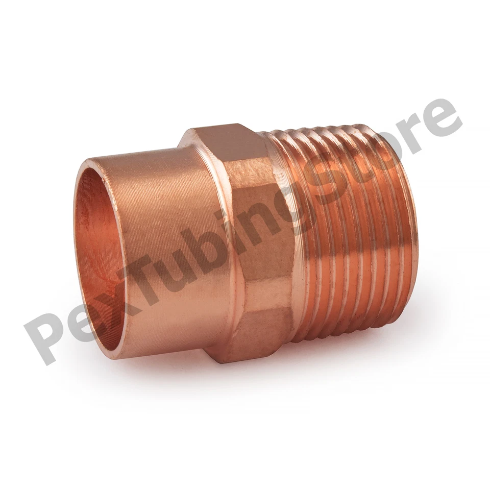 (50) 3/4" C x 3/4" Male NPT Threaded Copper Adapters - Image 1 of 1