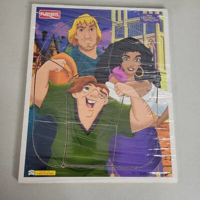 Playskool Disney Jorobado Notre Dame Puzzle Vintage Madera Plástico Bandeja 1995 Foto 1 de 4