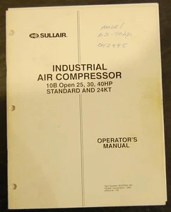 Sullair 10B OPEN 25, 30 40 HP, Stadard y 24 kt manual compresor de aire - Imagen 1 de 1