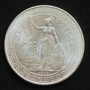 Republic of China 1911 British Issued Trade Dollar 1Yuan Money Old Silver Coin - Picture 1 of 8