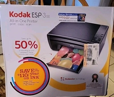 Kodak ESP 3 All In One Printer Brand New Sealed Includes New Ink & Printhead  - Image 1 of 4