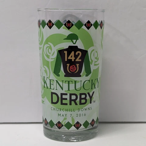 Kentucky Derby 142nd 2016 Drinking Glass Churchill Downs Official Cover