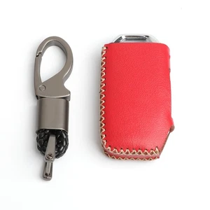 Red Leather 4 Buttons Key Fob Cover Case for Kia Soul Seltos Forte Sedan - Picture 1 of 6