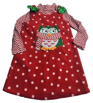 Bonnie Jean Little Girl's Christmas Owl 2 Piece Set Size 6 - Image 1 of 4