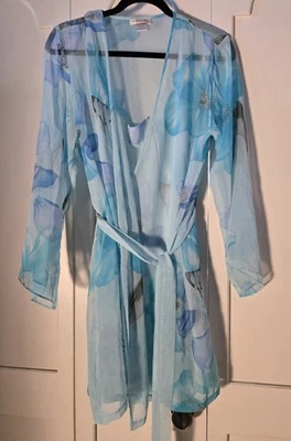 Vestido y bata Jones New York XL azul floral Foto 1 de 4