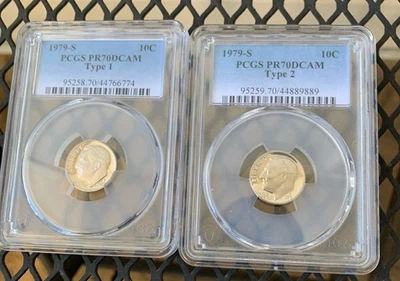 1979-S Roosevelt Dimes PCGS PR-70 DCAM {BOTH TYPE 1 And TYPE 2} - Image 1 of 4