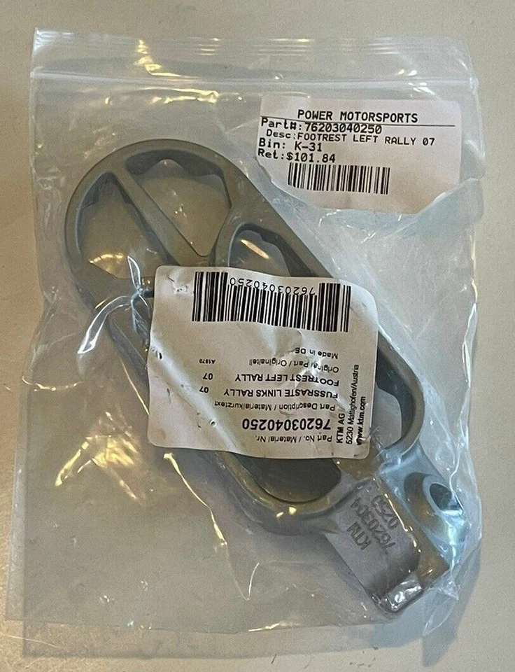 Reposapiés izquierdo de rally KTM NUEVO OEM - 76203040250 Foto 1 de 4