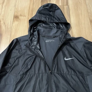 Cortavientos con Capucha para Mujer Nike Golf Talla L Negro Cremallera Completa, Estampado Triángulo Relieve - Imagen 1 de 9