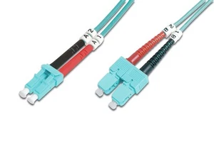 DIGITUS DK-2532-02/3 – Glasfaserkabel OM3 – 2 m – LC zu SC – Duplex LWL Kabel – - Afbeelding 1 van 5
