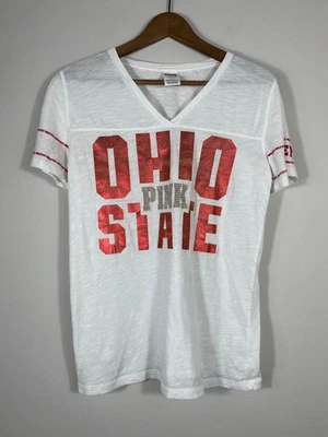 Victoria’s Secret PINK Ohio State Buckeyes V-Neck Tee Shirt Size Small - Image 1 of 4