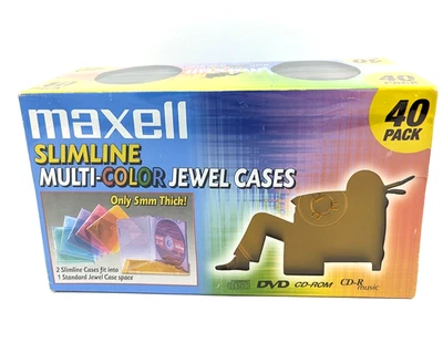 Maxell Multi Color Slimline Jewel Cases 5mm For CD & DVD *40 Pack SEALED - Image 1 of 3