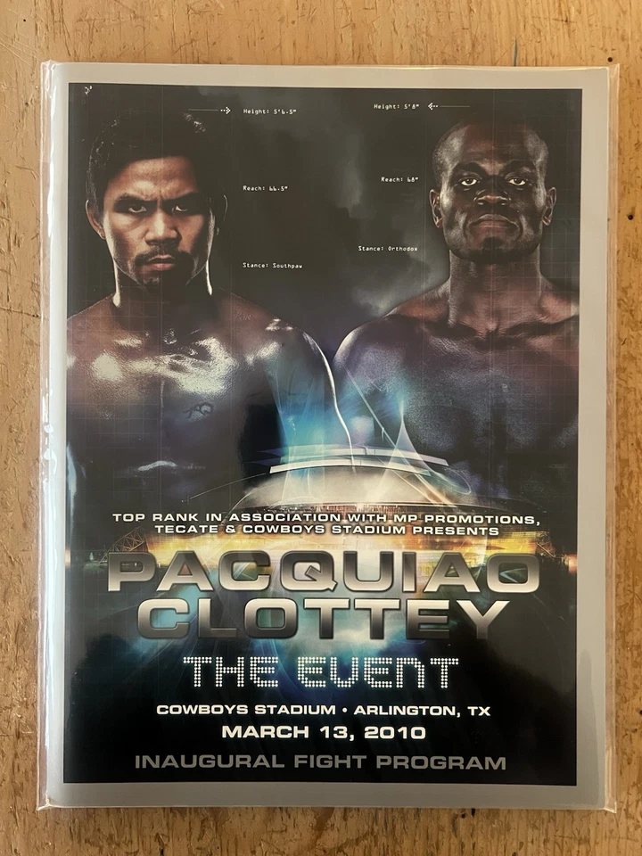 Manny Pacquiao vs Joshua Clottey Boxing Program (2010) Cowboys Stadium, Texas - Image 1 of 1