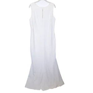 Lauren Ralph Lauren Size 12 White Gown Wedding Cut Out Back Mermaid Maxi Beach - Picture 1 of 15