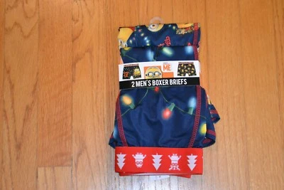 Calzoncillos boxer Despicable Me Minions 2pk vacaciones/navidad para hombre pequeños (28-30) nuevos en paquete Foto 1 de 4