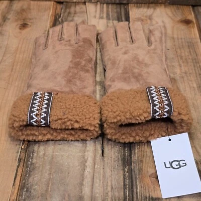 GUANTE UGG MUJER TASMAN TALLA S/M GAMUZA CUERO CONDUCTOR ~ CASTAÑO Foto 1 de 4