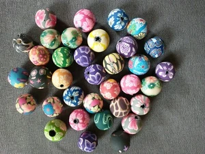 Runde Blume Polymer Ton Perlen - Menge 35 - 1,5 cm - Bild 1 von 6