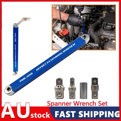 Spanner Extension Wrench Set Offset Ratchet Spanner Extender 39cm with Adapters - image 1 of 4