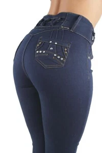 Women's Plus \ Juniors Colombian Design Mid Waist Butt Lift Push Up Skinny Jeans - Picture 1 of 24