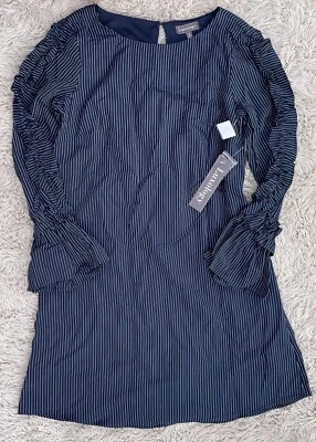 Vestido de mujer Luxology talla 6 azul marino y blanco a rayas manga larga Foto 1 de 4