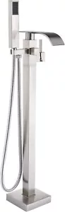 Senlesen Stainless Steel Bathroom Free Standing Tub Filler Faucet Brushed Nickel - Picture 1 of 6