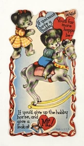 Gatitos a caballo años 40 San Valentín - Imagen 1 de 3