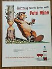 1948 Petri Wine Ad California Burgundy Beaver Theme