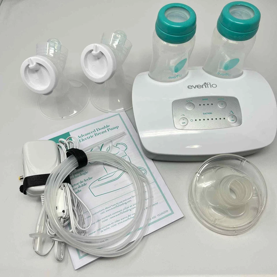 Sistema avanzado de extractor de leche eléctrico doble Evenflo maternidad posparto Foto 1 de 4