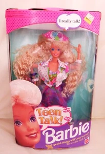 VTG 1991 Teen Talk Barbie Doll Mattel #5745- I Really Talk Barbie Blond NRFB - Picture 1 of 11