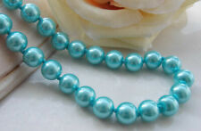 Blue South Sea Shell Pearl 22" 24" 36" 48" 8/10/ 12mm Round Beads Necklace