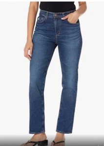 AG Jeans Saige High - Rise Straight Size 26 Dark Wash Full Motion Denim Contour - Picture 1 of 16