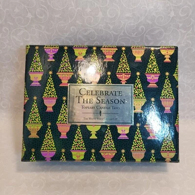 White Barn Candle Co Topiary Candle Trio Christmas Celebrate the Season Set of 3 - Image 1 of 4