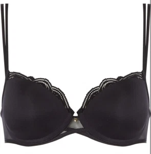 Chantelle Pyramide Half Cup T Shirt Bra Ladies Black Size 30E #REF28 - Picture 1 of 3