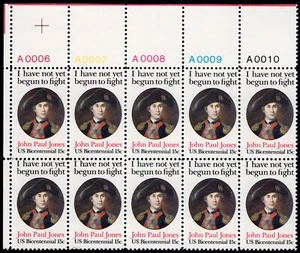 Scott #1789 John Paul Jones (Patriot, UVA) Zip Block of 12 Stamps - MNH #2 - Picture 1 of 2