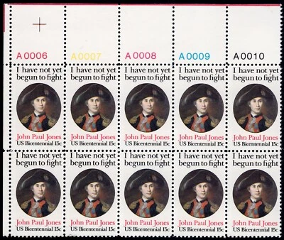 Scott #1789 John Paul Jones (Patriot, UVA) Zip Block of 12 Stamps - MNH #2 - Image 1 of 2