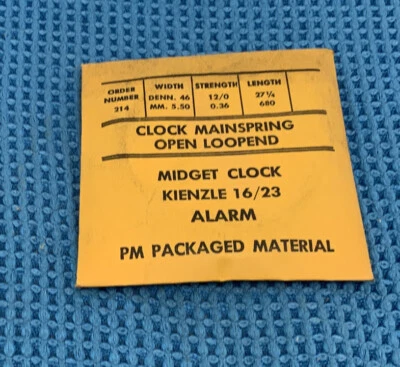 Kienzle 16/23 Midget Clock Mainspring (46 X 12 X 27.25) NOS (329-WA15) L - Image 1 of 2