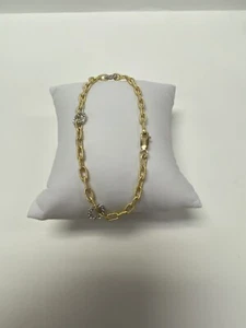 14 kt gold Bracelet Link Chain Yellow and White Gold - Picture 1 of 8