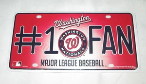 WASHINGTON NATIONALS #1 FAN EMBOSSED METAL LICENSE PLATE #03 - NEW - Picture 1 of 1