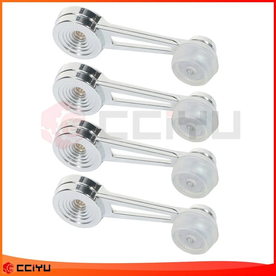 JUEGO DE 4 PIEZAS CROMO INTERIOR IZQUIERDO + DERECHO PARA CAMIONETA FORD MANIVELA VENTANA MANIVELA Foto 1 de 2