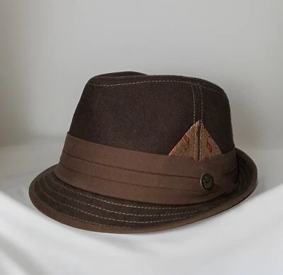Goorin Bros Para hombres Marrón Fedora Sombrero Banda con Decoración Hanky Talla Grande Raro Foto 1 de 4