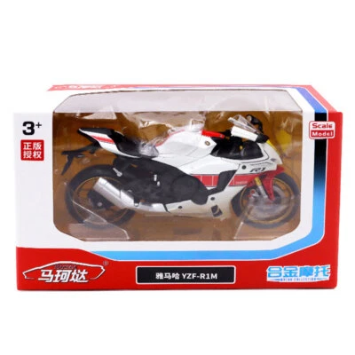 1:12 2022 Yamaha YZF-R1M Diecast Motorcycle Model Toy Gifts Men Collection White - Image 1 of 4