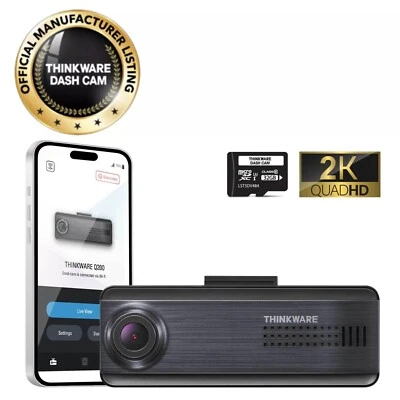 Cámara de tablero frontal Thinkware Q200 2K QHD 30 fps 125° súper visión nocturna Wi-Fi ADAS Foto 1 de 4