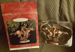 Sello retirado Old West Rider Pony Express bronce 1998 adorno nuevo - Imagen 1 de 5
